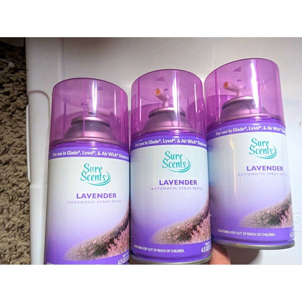 Sure Scents Lavender Automatic Spray Refill 4.5oz Lot of 3 Air Freshener